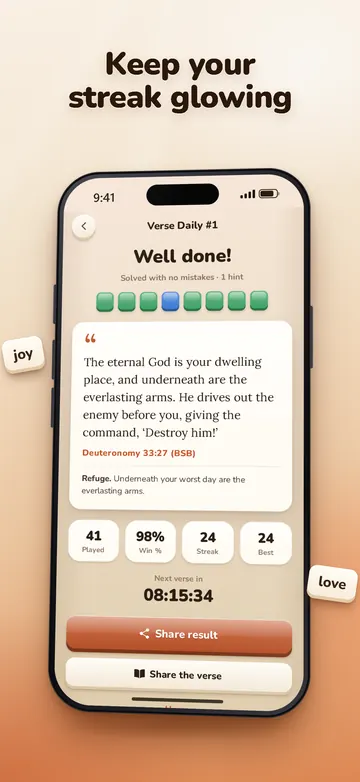 Keep your streak glowing: the finished verse and your result